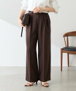 【リバイバル/ウエストを調整できる】ウールライクワイドパンツ/カセット服