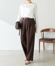【リバイバル/ウエストを調整できる】ウールライクワイドパンツ/カセット服