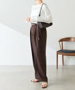 【リバイバル/ウエストを調整できる】ウールライクワイドパンツ/カセット服
