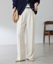 【リバイバル/ウエストを調整できる】ウールライクワイドパンツ/カセット服