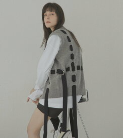 【SALE／40%OFF】LE CIEL BLEU テープディティールニットベスト / Tape Detail Knit Vest ルシェルブルー トップス ニット ネイビー ブラウン グレー【送料無料】
