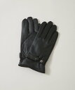【SALE／10%OFF】NANO universe タッチパネル対応 ベルト付きラムレザーグローブ ナノユニバース ファッション雑貨 手袋 ブラック【送料無料】
