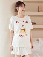 【SALE／30%OFF】gelato pique 【ONLINE限定】【接触冷感】プリンワンポイントTシャツ&ショートパンツセ…