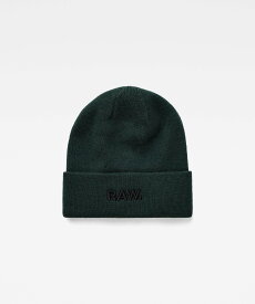 【SALE／30%OFF】G-Star RAW 【公式ショップ】EFFO RAW LONG BEANIE/ブランドロゴニット帽 ジースターロゥ 帽子 ニット帽・ビーニー グリーン