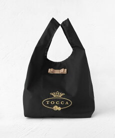 TOCCA 【WEB&一部店舗限定】【折り畳み収納可能】POINT OF RIBBON ECOBAG エコバッグ トッカ バッグ エコバッグ・サブバッグ ブラック ピンク ブルー ベージュ ネイビー