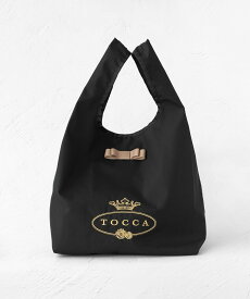 TOCCA 【WEB&一部店舗限定】POINT OF RIBBON ECOBAG エコバッグ トッカ バッグ エコバッグ・サブバッグ ブラック ベージュ