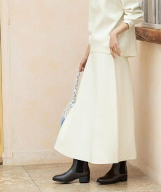 OPAQUE.CLIP ニットフレアスカート/セットアップ対応【洗濯機OK】 オペークドットクリップ スカート ロング・マキシスカート グレー ベージュ ピンク ホワイト【送料無料】