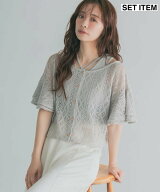 【SALE／20%OFF】mysty woman ラッセルレースアンサンブル2 ミスティウーマン トップス アンサンブル グ…
