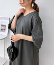 ○『ゆったりサイズ/体型カバー』バックリボンボリュームワンピース