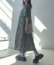 ○『ゆったりサイズ/体型カバー』バックリボンボリュームワンピース
