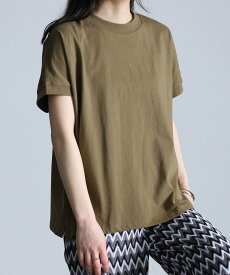 【SALE／12%OFF】Ranan 綿100%ひんやりUVカットプチハイネックカットソー ラナン トップス カットソー・Tシャツ ホワイト グレー グリーン ブルー ネイビー レッド ブラウン ブラック パープル カーキ ベージュ