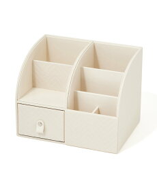 Francfranc キルティング デスクオーガナイザー L アイボリー フランフラン 文房具 その他の文房具 ホワイト【送料無料】