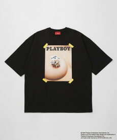 【SALE／60%OFF】NANO universe LB.03/「PLAYBOY別注」L・O・T・F Tシャツ ナノユニバース トップス カットソー・Tシャツ ブラック ホワイト