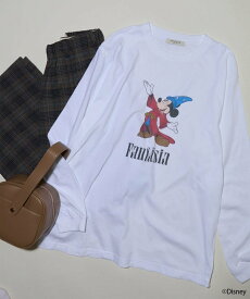 【SALE／15%OFF】FREAK'S STORE 【DISNEY FANTASIA】 ビッグ フロント プリントロンT/ミッキーマウス/ディズニー 25AW フリークスストア トップス カットソー・Tシャツ ホワイト グレー レッド ネイビー【送料無料】