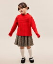 【KIDS/キッズ】もちもちリブ切り替えニットプルオーバー/イージーケア・リンクコーデ
