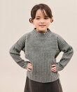 【KIDS/キッズ】もちもちリブ切り替えニットプルオーバー/イージーケア・リンクコーデ
