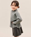 【KIDS/キッズ】もちもちリブ切り替えニットプルオーバー/イージーケア・リンクコーデ