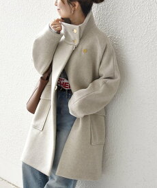 SHIPS any SHIPS any: カシミヤ ミックス スタンドカラー ミドル コート シップス ジャケット・アウター その他のジャケット・アウター ネイビー ベージュ【送料無料】