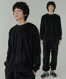 THE CASUAL 【上下2点セット】ボアフリースルームウェアセットアップ カジュアル インナー・ルームウェア その他のインナー・ルームウェア ブラック ホワイト【送料無料】