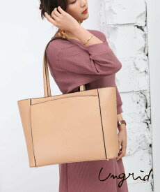 【SALE／10%OFF】Ungrid 【Ungrid/アングリッド】スムース A4多機能トートBAG スタイルコード バッグ トートバッグ ベージュ ブラック ブラウン カーキ ネイビー レッド【送料無料】