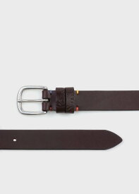 Paul Smith カラーステッチ エンボスロゴ ベルト ポール・スミス ファッション雑貨 ベルト ブラック【送料無料】