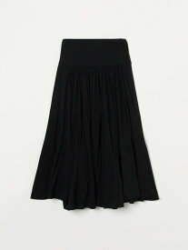 three dots Jersey colette medium long skirt スリードッツ スカート その他のスカート ブラック グレー【送料無料】