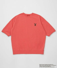 【SALE／60%OFF】NANO universe LB.03/「PLAYBOY別注」RABBIT HEAD Tシャツ ナノユニバース トップス カットソー・Tシャツ ブラック レッド