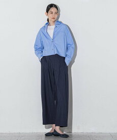 【SALE／30%OFF】la.f... スマッシュリネンストライプタックワイドパンツ≪洗濯機で洗える≫ ラ・エフ パンツ その他のパンツ ホワイト ベージュ【送料無料】