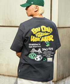 BEN DAVIS / WHITE LABEL 【BEN DAVIS(ベンデイビス)】BUBBLE LETTERS TEE NV / 別注 クルーネック 半袖 ブランドロゴ 刺繍 ナバル トップス カットソー・Tシャツ グレー ホワイト ブルー【送料無料】