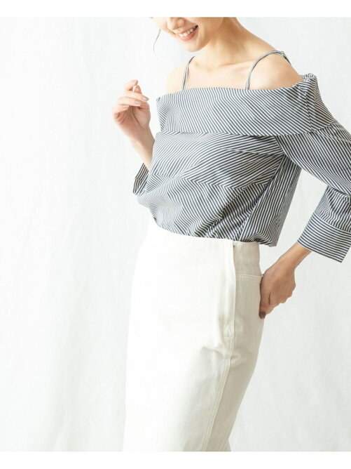 Naracamicie オフショルダーストライプ七分袖ブラウス Rakuten Fashion 楽天ファッション 旧楽天ブランドアベニュー Az2199