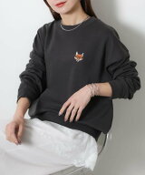 【SALE／63%OFF】Riberry めがねキツネ胸刺繍スウェット リベリー トップス スウェット・トレーナー グレ…