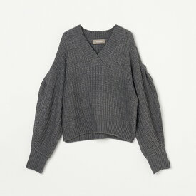 【SALE／50%OFF】HELIOPOLE WAFFLE V NECK KNIT エリオポール トップス ニット グレー【送料無料】
