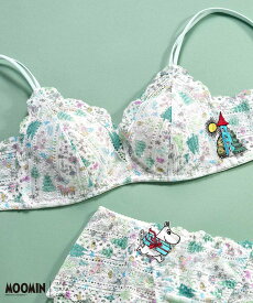 【SALE／30%OFF】une nana cool 累計販売枚数120万枚 MOOMIN * une nana cool 364 レース ノンワイヤーブラ ウンナナクール インナー・ルームウェア ブラジャー ブラック ホワイト グレー ブルー