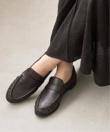 LE TALON 《追加予約》レザーギャザーローファー ルタロン シューズ・靴 ローファー ブラック ベージュ …