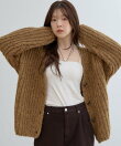【WEB限定 】片畦ビッグシルエットVネックニットアウター