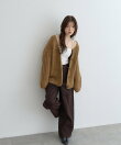 【WEB限定 】片畦ビッグシルエットVネックニットアウター