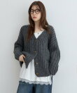 【WEB限定 】片畦ビッグシルエットVネックニットアウター