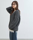 【WEB限定 】片畦ビッグシルエットVネックニットアウター
