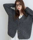 【WEB限定 】片畦ビッグシルエットVネックニットアウター