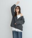 【WEB限定 】片畦ビッグシルエットVネックニットアウター