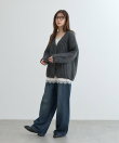【WEB限定 】片畦ビッグシルエットVネックニットアウター