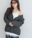 【WEB限定 】片畦ビッグシルエットVネックニットアウター