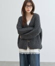 【WEB限定 】片畦ビッグシルエットVネックニットアウター