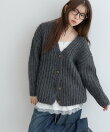 【WEB限定 】片畦ビッグシルエットVネックニットアウター