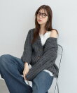 【WEB限定 】片畦ビッグシルエットVネックニットアウター