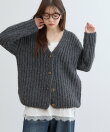 【WEB限定 】片畦ビッグシルエットVネックニットアウター