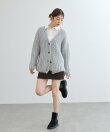 【WEB限定 】片畦ビッグシルエットVネックニットアウター