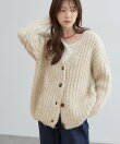 【WEB限定 】片畦ビッグシルエットVネックニットアウター