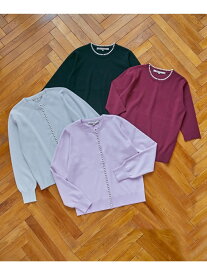 【SALE／50%OFF】自由区 【WEB限定カラー有】コットンパールニット プルオーバーニット ジユウク トップス ニット レッド ブラック ベージュ グリーン パープル【送料無料】