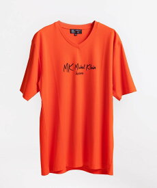 【SALE／50%OFF】MK MICHEL KLEIN homme ブランドロゴカットソー / シルキーテンジク ミッシェルクランオム トップス カットソー・Tシャツ グリーン オレンジ ホワイト